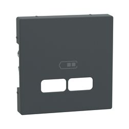 Merten-SM fedlap USB töltőcsatlakozóhoz műanyag antracit címketartóval Schneider - MTN4367-0414