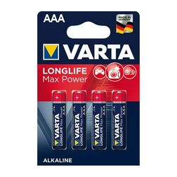 Mikro elem AAA 1.5V alkáli-mangán Micro(AAA/R03) MN2400 Longlife Max Power VARTA - 4 703 101 404