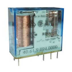 Miniatűr relé NYÁK/dugasz AgNi 16A 1v NYÁK 16A 24VDC monostabil IP20 40.61.9.024.1000 FINDER - 406190241000
