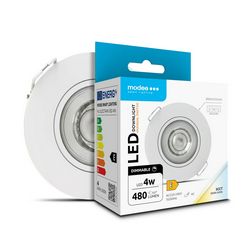 LED mélysugárzó lámpatest dönthető/15° 3CCT süllyesztett 1x 4W 220-240V AC 480lm 3000-6500K Modee - ML-DL3CCT4WR-3SD-WN