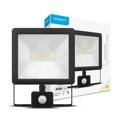 LED fényvető érzékelős 50W 220-240V AC 4500lm 4000K fekete alumínium IP65 A2-series Modee - ML-FLS4000K50WSA2N
