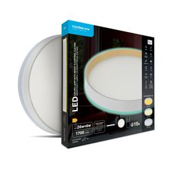 LED mennyezeti lámpatest kerek távirányítóval 3CCT DIM 26+6W falonkívüli 1x 32W 170-250V AC 1700lm 2700-6000K IP20 15000h Modee - ML-CLE1WH