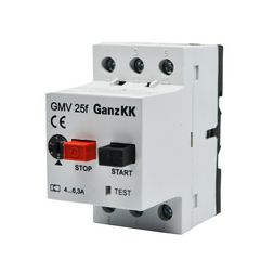 Motorvédő kapcsoló 20-25A-hő 3kA fix termomágneses csavaros GMV 25F Ganz KK - 400-2000-013