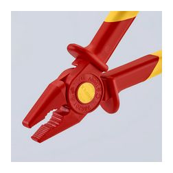 Műanyag markolófogó piros-sárga 180mm-hossz 1-komponensű-fogantyú 1000V VDE KNIPEX - 986201