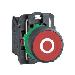 Nyomógomb komplett műa. d22 O piros/zöld lapos visszaugró 1ny csavaros Harmony XB5 Schneider - XB5AA4322