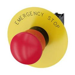 Vész-nyomó komplett műanyag d22 piros gomba reteszelt 1ny csavaros kerek SIRIUS ACT SIEMENS - 3SU1100-1HB20-1CG0