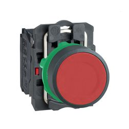 Nyomógomb komplett műa. d22 piros/zöld lapos visszaugró 1ny csavaros kerek Harmony XB5 Schneider - XB5AA42