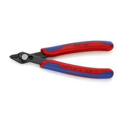 Elektronikai oldalcsípő fogó 62HRC max.d1,2/0,6mm nyitórugós piros-kék normál Super Knips KNIPEX - 7881125