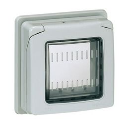 Beépíthető adapter 2 modulos átlátszó csapfedéllel 1-egység vízszintes műanyag P17 Tempra LEGRAND - 053948