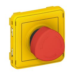 Plexo gomba nyomófej sárga előlap vészleállító piros reteszelt fordító nyugtázás LEGRAND - 069549