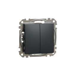 SednaÚj 106+6 kettős váltókapcsoló betét adapterrel antracit süllyesztett rugós IP20 Schneider - SDD114108