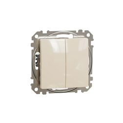 SednaÚj 106+6 kettős váltókapcsoló betét adapterrel bézs süllyesztett rugós IP20 Schneider - SDD112108
