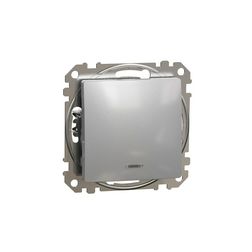 SednaÚj 106 váltókapcsoló +jelzőfény betét adapterrel 1M alumínium süllyesztett rugós Schneider - SDD113106L