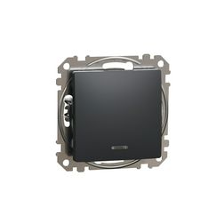 SednaÚj 106 váltókapcsoló +jelzőfény betét adapterrel 1M antracit süllyesztett rugós Schneider - SDD114106L