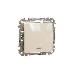 SednaÚj N106 nyomó rugós betét közp. fedéllel 1- nyomógomb bézs IP20 jelzőfény műanyag Schneider - SDD112116L