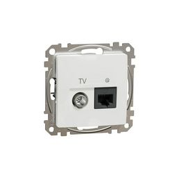 SednaÚj TV 1xKoax 1xRJ45 kezeletlen fényes fehér csavaros Cat6 Schneider - SDD111469T