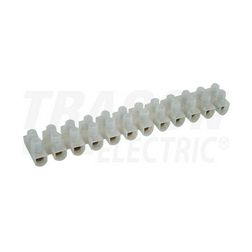 Sorkapocssáv nyomólemezes darabolható flexi 12P 63A 450V termoplaszt 16mm2/sokerű fehér TRACON - S30A-H-L