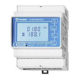 Sorolható fogyasztásmérő 3F LCD MID-hiteles 2xS0 áramváltós 6A 3x230/400V AC 3/4-vezetékes 7E.85.8.400.0212 FINDER - 7E8584000212