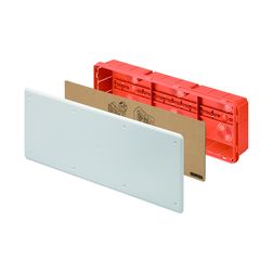 Süllyesztett kötő-/szerelvénydoboz DIN-sínnel téglalap 480mm x 160mm x műanyag piros 48PT GEWISS - GW48009