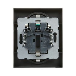 Suno 162/2 dugalj földelt gyerekzárral fekete IP20 süllyesztett rugós LEGRAND - 721426