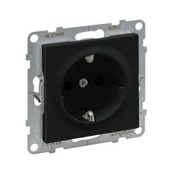 Suno 162 dugalj földelt gyerekzárral fekete IP20 süllyesztett csavaros LEGRAND - 721424