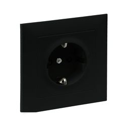 Suno 162 dugalj földelt gyerekzárral fekete IP20 süllyesztett csavaros LEGRAND - 721428