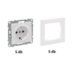 Suno 162 dugalj kerettel multipack 5db-os (5×721120 + 5×721501) földelt fehér LEGRAND - 722120