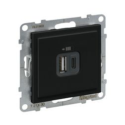 Suno USB töltőaljzat A+C 3000mA/ 5V süllyesztett fekete IP20 LEGRAND - 721430