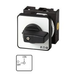 Szakaszoló be-ki kapcsoló 20A 3P 5.5kW/400VAC-3 beépíthető fix fekete T0-2-1/E EATON - 024639
