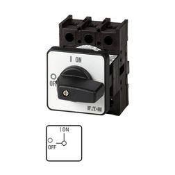 Szakaszoló be-ki kapcsoló 25A 3P 7.5kW/400VAC-3 beépíthető fix fekete P1-25/E EATON - 038724