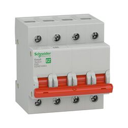 Szakaszoló be-ki kapcsoló 63A 400V 4P sorolható fix piros működtetőkaros 4M Easy9 Pro Schneider - EZ9S16463