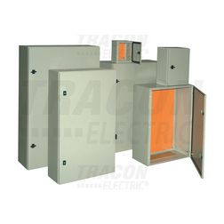 Szekrény fali teli ajtós acél szerelőlappal 250mm 200mmx 150mmx IP55 szürke TRACON - TFE252015