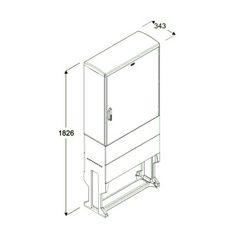 Szekrény lábazattal DIN 0  műanyag 595x922mm+láb szerelőlemez nélkül  DIN Emiter - KOMPLETT0