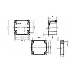 Szerelő/készülékdoboz poliészter falonkívüli műanyag 120mm x 120mm 90mm CSP 121209 Csatári Plast - CSP10121209