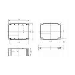 Szerelő/készülékdoboz poliészter falonkívüli műanyag 250mm x 200mm 120mm CSP 202512 Csatári Plast - CSP10202512