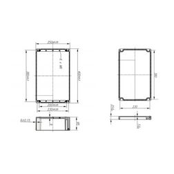Szerelő/készülékdoboz poliészter falonkívüli műanyag 250mm x 400mm 120mm CSP 402512 Csatári Plast - CSP10402512