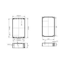 Szerelő/készülékdoboz poliészter falonkívüli műanyag 250mm x 400mm 160mm CSP 402516 Csatári Plast - CSP10402516