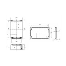 Szerelő/készülékdoboz poliészter falonkívüli műanyag 260mm x 160mm 90mm CSP 162609 Csatári Plast - CSP10162609