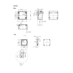 Szerelő/készülékdoboz poliészter falonkívüli műanyag 75mm x 80mm 55mm CSP 080806 Csatári Plast - CSP10080806