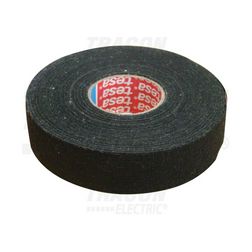 Szigetelőszalag vászonbetétes fekete 25mm x 25m szövet 105°C max. TRACON - TVSZ25