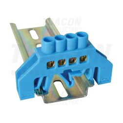 Szigetelt N-sín 6x9mm 4x2,5-16mm2 kék 63A sárgaréz kezeletlen TRACON - NPE-B6-4