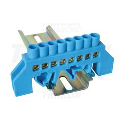 Szigetelt N-sín 6x9mm 8x2,5-16mm2 kék 63A sárgaréz kezeletlen TRACON - NPE-B6-8