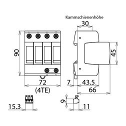 Túlfeszültség-korlátozó DEHNguard C 4P T2 TN-S 230V/AC 40kA 4M DG M TNS 275 FM DEHN - 952405