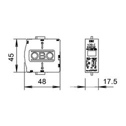 Túlfeszültség-levezető betét C 1P T2 280V/AC 40kA 1M V20-C 0-280 OBO-BETTERMANN - 5099609