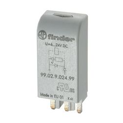 Túlfeszültségvédő modul varisztor 6-24VAC 6-24VDC AC/DC LED 99.02.0.024.98 FINDER - 9902002498