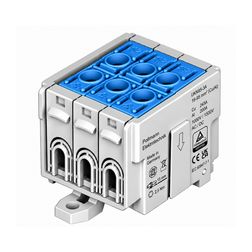 Univerzális sorkapocs N kék 16-95mm2Cu/Alu 1P csavaros kalapsínre UKN95-3N Pollmann - 2090346