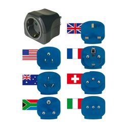 Utazó adapter univerzális(7x)->DIN(F) többszínű 13A 250V LECTRA - 1508160