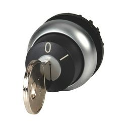 Választókapcsoló fej műanyag d22 kulcsos 2-állású reteszelt fekete kerek M22-WRS-A1 EATON - 229092