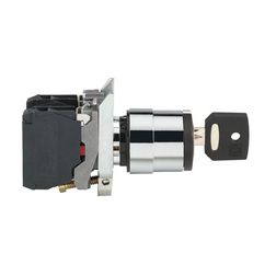 Választókapcsoló komplett fém d22 3-állású 2-z kulcsos fekete reteszelt Harmony XB4 Schneider - XB4BG03