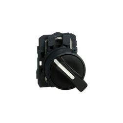 Választókapcsoló komplett műa. d22 2-állású 1-z rövid forgatókaros fekete Harmony XB5 Schneider - XB5AD21